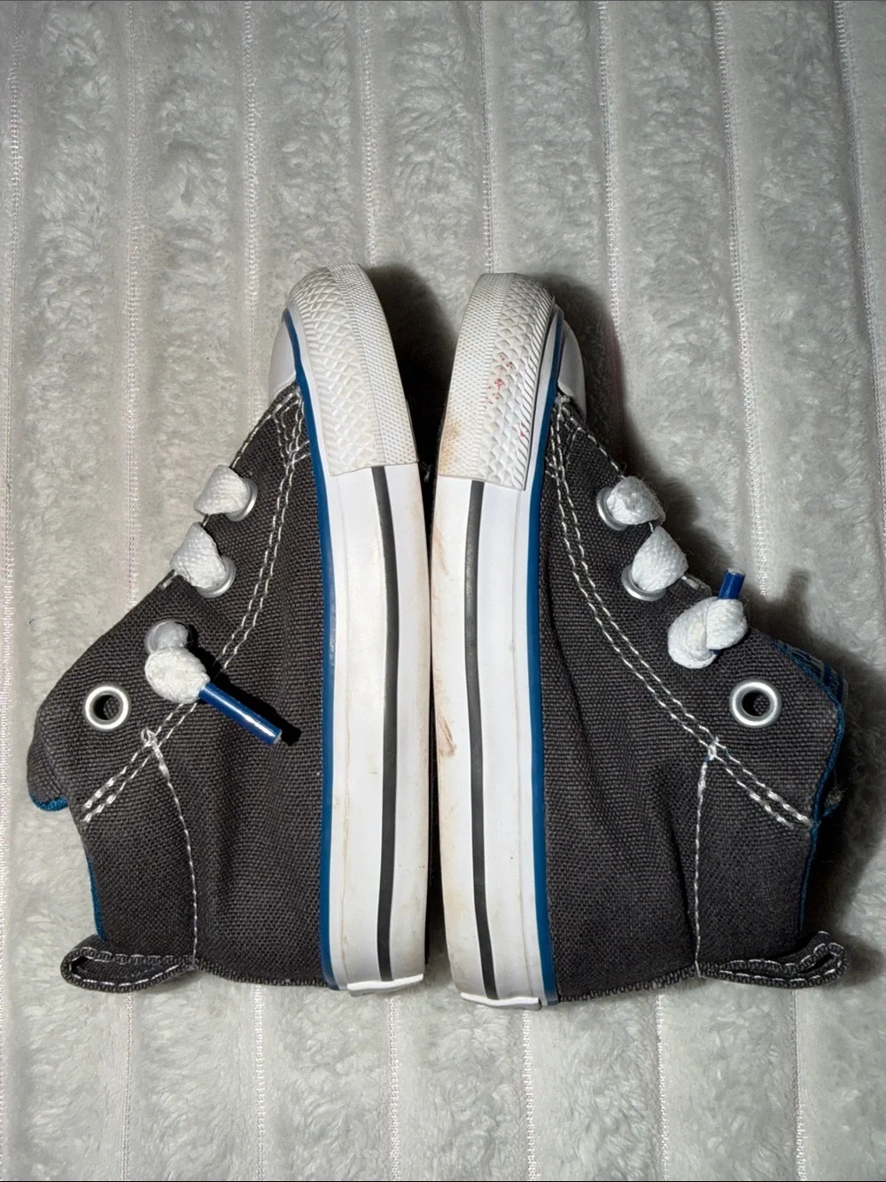 Converse Kids' Gray & Blue All Star High-Top Sneakers | Size 5 Toddler